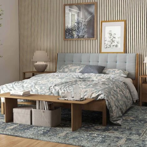 2 pezzi Pannelli decorativi fonoassorbenti L240xL60cm SP21mm in legno MDF，Colore di rovere assorbimento acustico