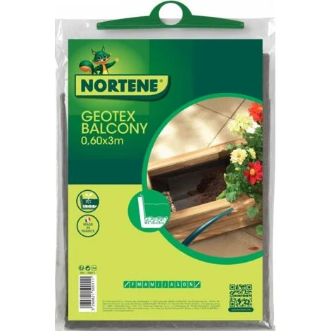 Feltro di drenaggio geotessile per balcone grigio 3x0,60 m - Nortene