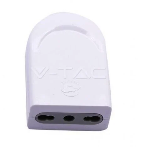V-TAC Presa Singola 10/16A 2P+T con Uscita Cavo Dritta Colore Bianco