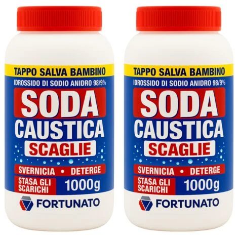 Disgorgante potente per scarichi e forni soda caustica da 1 kg pezzi 2