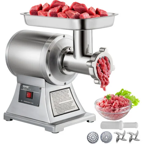 VEVOR Tritacarne Elettrico per Carne Macinata Salsiccia Acciaio Inossidabile 850 W Macina Carne Multifunzione per Salumi da Cucina Insaccatrice, 448 x 210 x 387 mm Rettificatrice per Macinare Carni