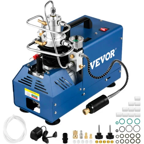 VEVOR Compressore Elettrico ad Alta Pressione 1800W Pompa ad Aria Compressa 4500 PSI 30 MPA, Compressore per Carabine Bombole Subacquee, Bombole di Paintball Arresto Automatico