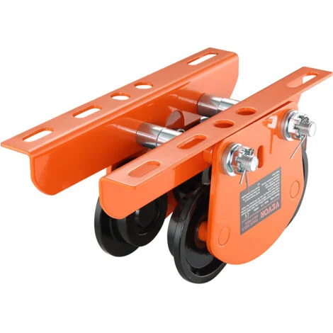 VEVOR Carrello Porta Paranco Elettrico Capacita di Carico 0,5 T, Carrello con Trave di Spinta in Acciaio Legato Larghezza Regolabile 60-120 mm, Porta Paranco Supporto per Paranco Elettrico Trave I e H