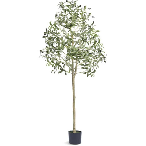 VEVOR Albero Artificiale, 155 cm Albero Olivo Pianta Finta Realistica Ulivo con Vaso Φ150x125 mm, Materiale PE di Qualita Protezione Antiribaltamento, Decorazione per Casa Ufficio Interni ed Esterni