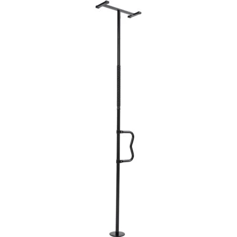 VEVOR Asta di Trasferimento dal Pavimento al Soffitto, Capacita 136 kg Barra di Sostegno per Bagno Montata a Tensione con Maniglia Curva Antiscivolo, Asta di Sicurezza per Soffitti 2140 a 3050 mm Nero