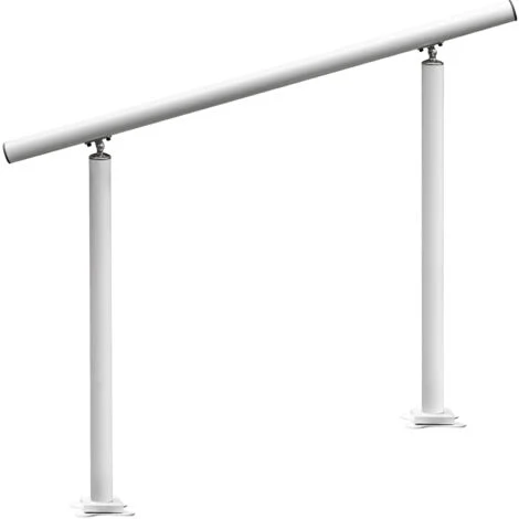 VEVOR Corrimano per Scale Esterne, 4 Piedi, Colore Bianco, Corrimano per Esterni, Ringhiera per Esterni Regolabile da 0 a 60 Gradi Ringhiera per Esterni in Alluminio Bianco per Giardino, per la Casa