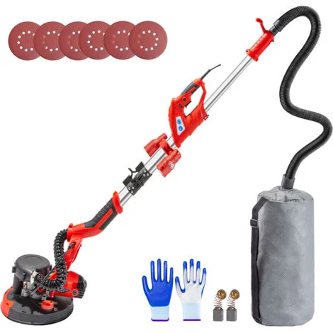 VEVOR 750 W Levigatrice a Muro, Lucidatrice per Lavori a Secco , Levigatrice Telescopica per Pareti e Soffitti, Levigatrice a Giraffa, Ideale per Levigare Soffitti e Pareti