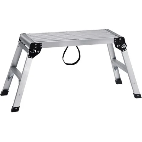 VEVOR Piattaforma da Lavoro in Alluminio Pieghevole Portatile Carico Max. 150 kg Uso Interno Esterno, Sgabello da Lavoro Basso in Alluminio Pieghevole 50,8x76x30 cm, Cavalletto Pieghevole Alluminio