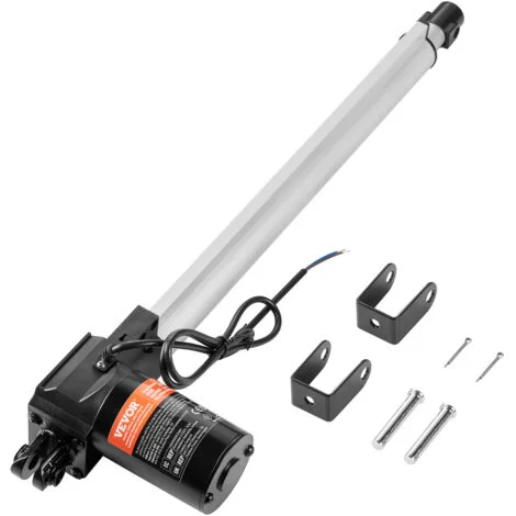 VEVOR Attuatore lineare 12V, Attuatore lineare da 16 pollici 1320lbs/6000N, Attuatore lineare da 0,19"/s con staffa IP44 per porte elettriche, macchinari industriali, navi da carico