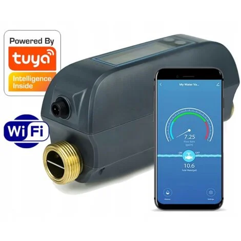 Contatore dell'acqua domestico controllato tramite WiFi RTX TUYA Valvola a sfera del contatore di misurazione