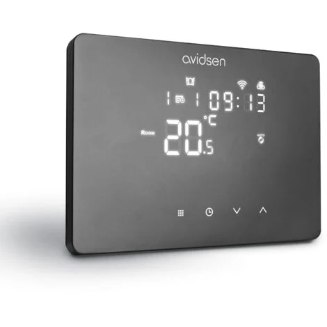 AVIDSEN CronoTermostato Wifi Cablato Per Caldaia E Condizionatore Nero