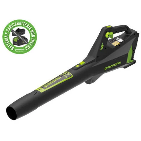 Greenworks GD48AB Soffiatore Assiale 48V per Uso Professionale in Giardino con Potente Motore Elettrico Senza Fumi