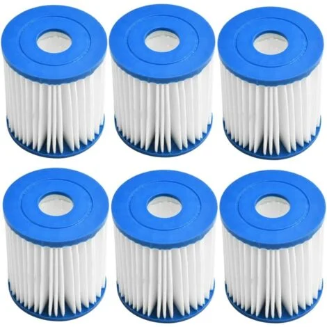 Set di 6 filtri di ricambio per piscina Intex 28601/28602, per set Intex Tipo H 29007E - Per piscine fuori terra