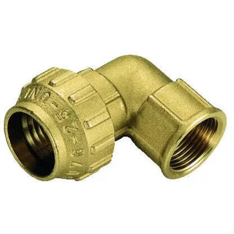 Tiemme - Raccordo Curvo/Gomito Femmina 1/2" Ø20 Polietilene Ottone