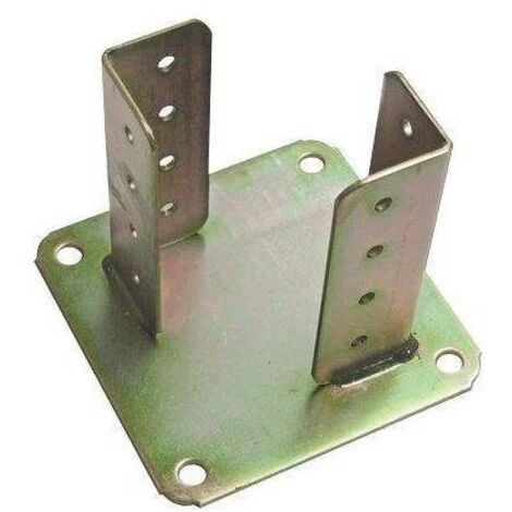 SUPPORTO GAZEBO QUADRO A PAVIMENTO 840 • ZINCATO GIALLO S.MM 4,0 MM 160X160
