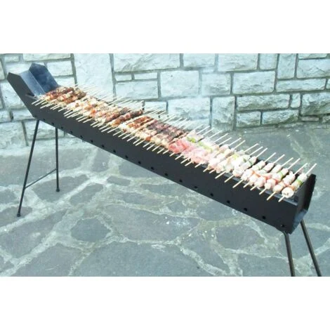 BARBECUE A CARBONELLA PER ARROSTICINI SAGRE SAGRA FESTE IN FERRO BATTUTO CM 80