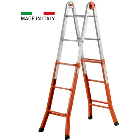 Gierre SCALA TELESCOPICA IN ACCIAIO MINI Gradini N°3+3 H max cm. 272