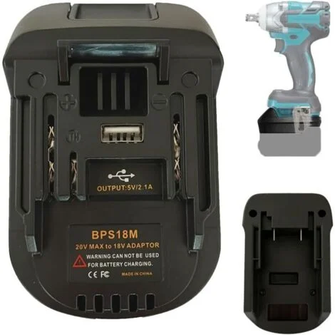 Adattatore per batteria Black & Decker 20V, convertitore per batteria agli ioni di litio Porter Cable 20V, per utensili a batteria Makita 18V BL1830 BL1840 BL1850 BPS18M