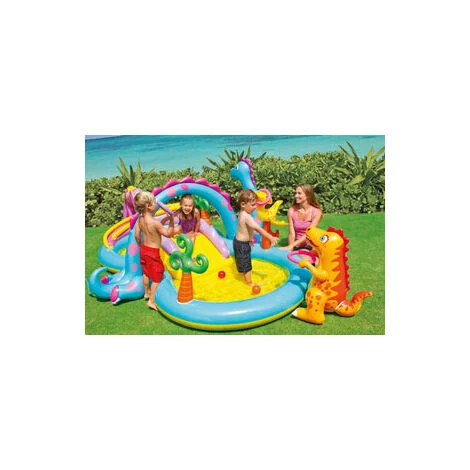 GIOCO GONFIABILE PISCINA INTEX PLAYCENTER JUNGLE DINOLAND CM. 333X229X112H