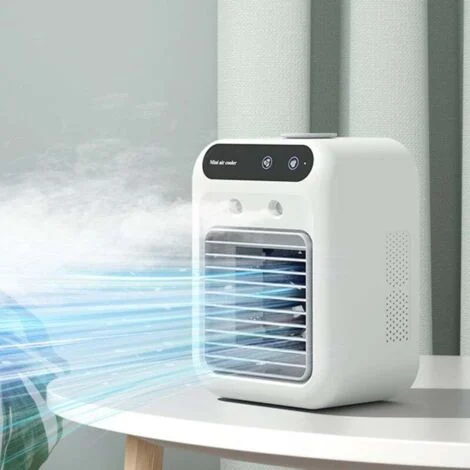 Condizionatore d'aria portatile raffreddato ad acqua, raffreddatore evaporativo, 500 ml, ventola di raffreddamento a spruzzo di lunga durata per casa, ufficio, camper, basso consumo energetico