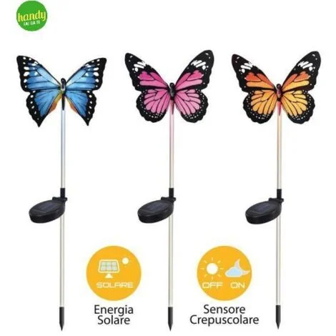 Luce solare decorativa a forma di farfalla Prismalux RGB