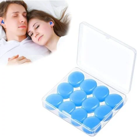 Tappi auricolari per dormire, tappi auricolari in silicone, tappi auricolari antirumore, protezione dell'udito, riutilizzabili, per dormire e nuotare, 12 pezzi