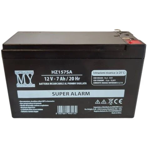 batteria al piombo ricaricabile centrale allarme antifurto 7Ah 12 volt