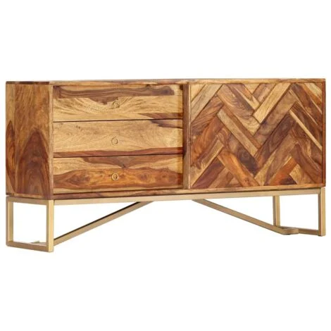 vidaXL Credenza 118x30x60 cm in Legno Massello di Acacia