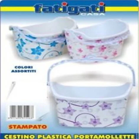 TrAdE Shop Traesio - Cestino Portamollette Porta Mollette In Plastica Stampata Colorato -