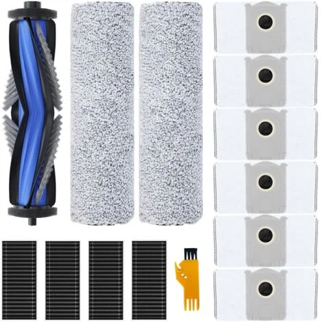13 Pezzi Accessori per Ecovacs Deebot T80 Omni, Deebot X8/X9 Pro Omni Aspirapolvere, 1 Spazzola Principale, 2 Rulli di Pulizia Mopp, 4 Filtri, 6 Sacchi Polvere