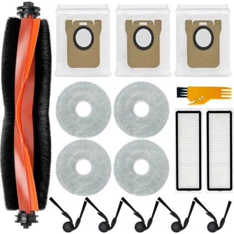 Accessori per Xiaomi Robot Vacuum 5/5 Pro: 1 spazzola principale, 2 filtri, 3 sacchetti polvere, 4 salviette, 5 spazzole laterali, ricambi per Vacuum 5 Pro