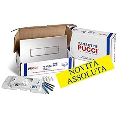 KIT ECO DOPPIO TASTO TELAIO + PLACCA CM.28 - Sp.1,0 Bianca