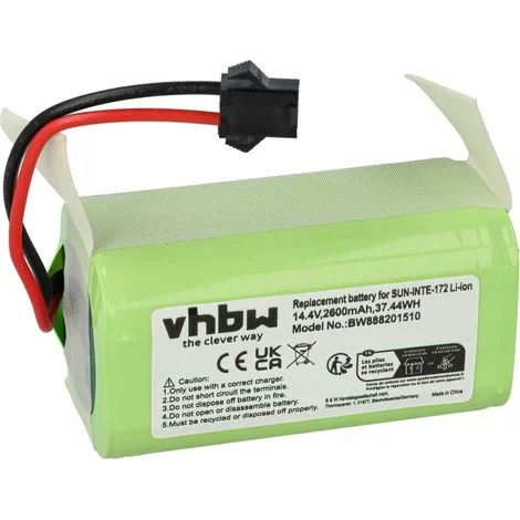 vhbw batteria compatibile con Proscenic 850T, 850P home cleaner (2600mAh, 14,4V, Li-Ion)