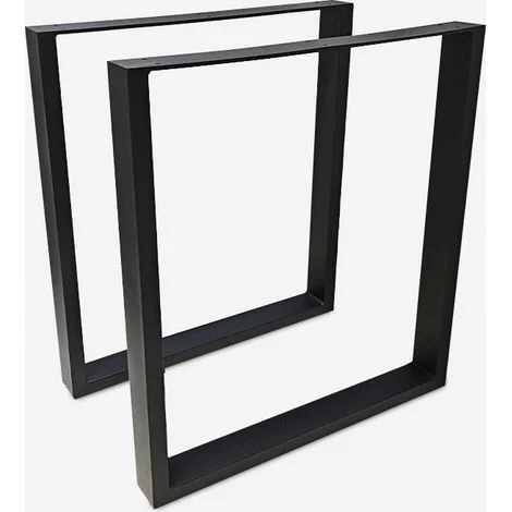 Set 2 gambe rettangolari per tavolo 65x71cm metallo nero industriale Quill