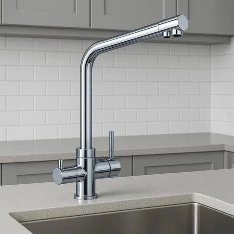 Rubinetto cucina 3 vie acqua potabile e miscelata con doppia leva