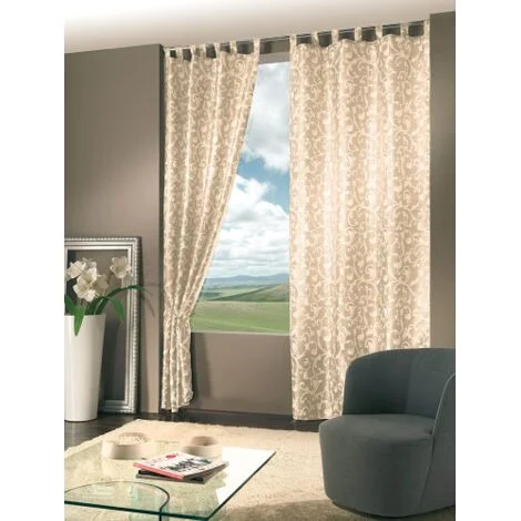 Tenda Monaco Jacquard Naturale 140 x 290 cm
