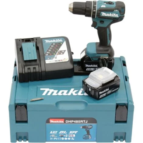 Trapano avvitatore MAKITA DDF485RTJ - 18V - 2 batterie BL1850B - Caricabatterie DC18RC