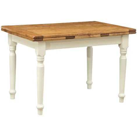 Tavolo in legno massello 120x80 cm Tavolo allungabile Tavola da pranzo e cucina Made in Italy Artigianale Tavolino rettangolare
