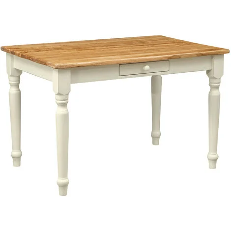 Tavolo in legno massello con cassetto 120x80 cm Tavolo cucina sala da pranzo Scrivania Tavolino quadrato Tavolo ufficio Country