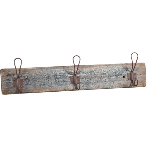 Appendiabiti da parete 57,5x14x7 cm Attaccapanni da muro in legno scuro 3 ganci appendiabiti in ferro Appendiabiti ingress