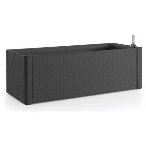 STEFANPLAST Bac a fleurs rectangulaire Natural Delux - 100x43xH33cm - 90 + 6,5L dans la reserve - Anthracite
