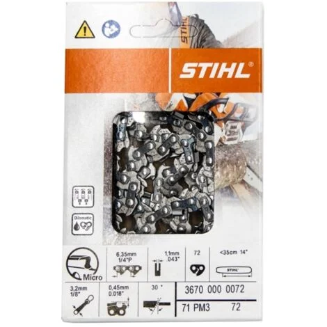 Catena motosega Picco Micro 72 maglie passo 1,1mm ORIGINALE STIHL 36700000072 MSA80