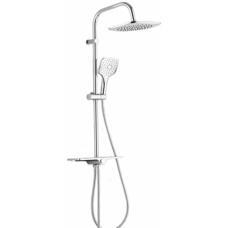 Colonna doccia attrezzata 009 ottone cromato 2 funzioni soffione doccetta quadro pezzi 1