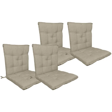 Set Cuscini Sedia Con Schienale Imbottiti Con Laccetti Banda Elastica 40 x 80 Cm Corda - 4 Pezzi