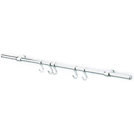 kit sottopensili in acciaio nichelato lucido 100 cm con ganci arredo cucina