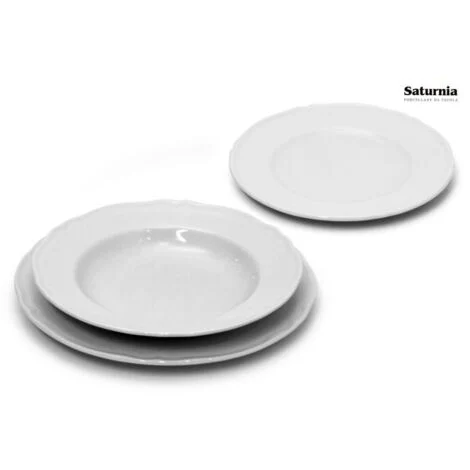Saturnia Piatto Piano D 21 Cm H 2 Cm Porcellana Praga Bianco