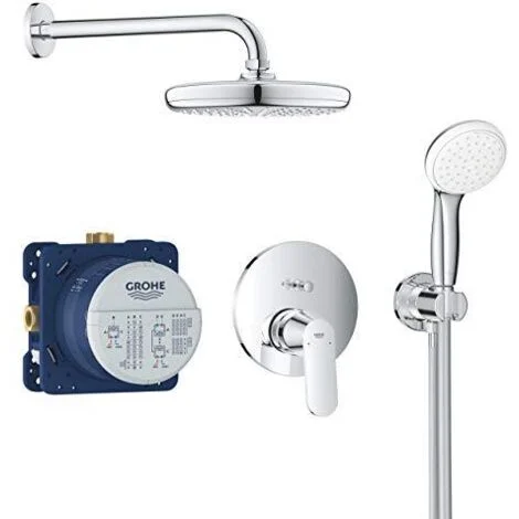 GROHE Sistema doccia ad incasso Eurosmart 25288 con FMS/SmartBox/Soffione/Set asta saliscendi cromo, 25288000