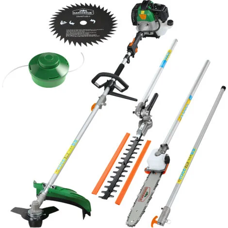 Gardebruk Attrezzo multifunzione 5in12HP per Giardino Motosega Falce a Motore Benzina Decespugliatore Tagliaerba Tagliarami Potatura