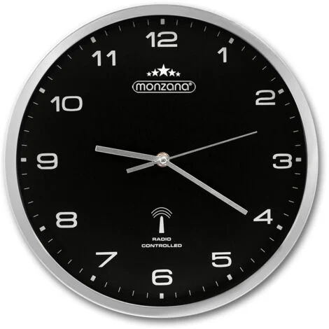 Orologio da parete automatico quarzo nero-argento Ø31cm