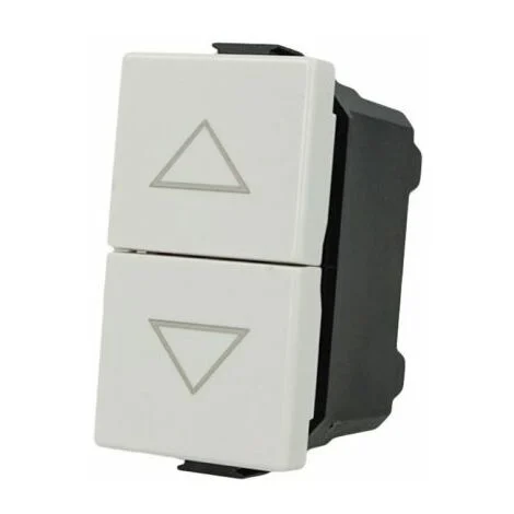 Pulsante Doppio Saliscendi per Tapparelle Serranda 1P+1P 16A Bianco Compatibile con Bticino Matix SD61002